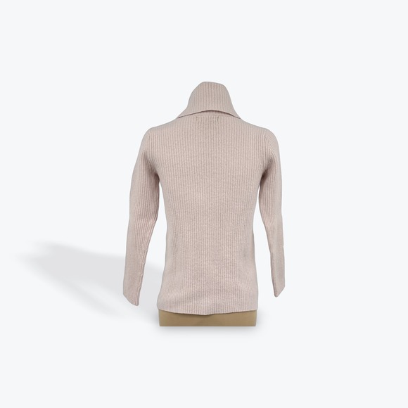 Banana Republic Ribbed Turtleneck Sweater Light Pink XS Merino Wool Blend - Picture 2 of 9